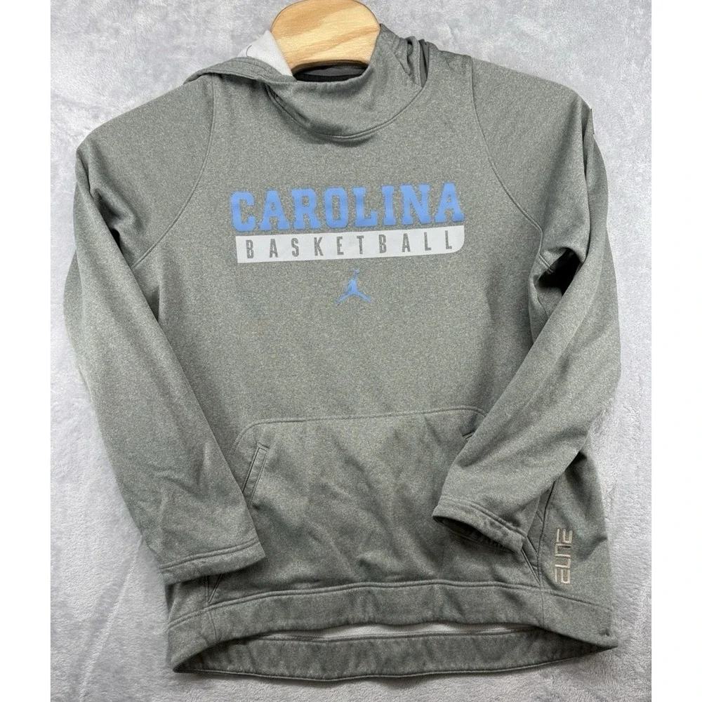Jordan Elite UNC Tar Heels Carolina Basketball Hoodie Team Issued Gray Men's M